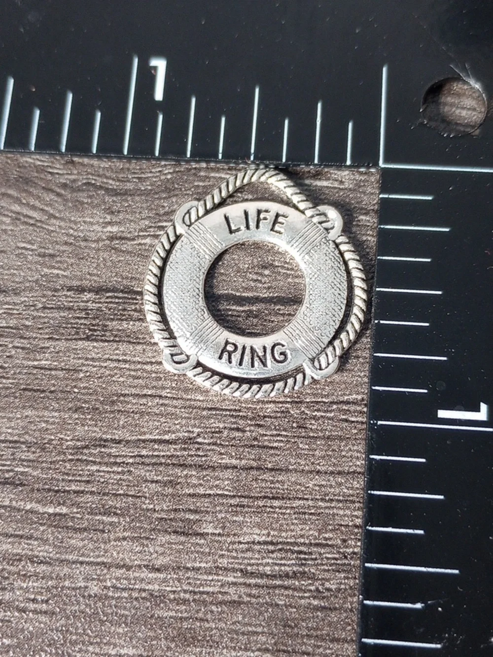 Silver Tone 'Life Ring' Charm Pendant Connector P251